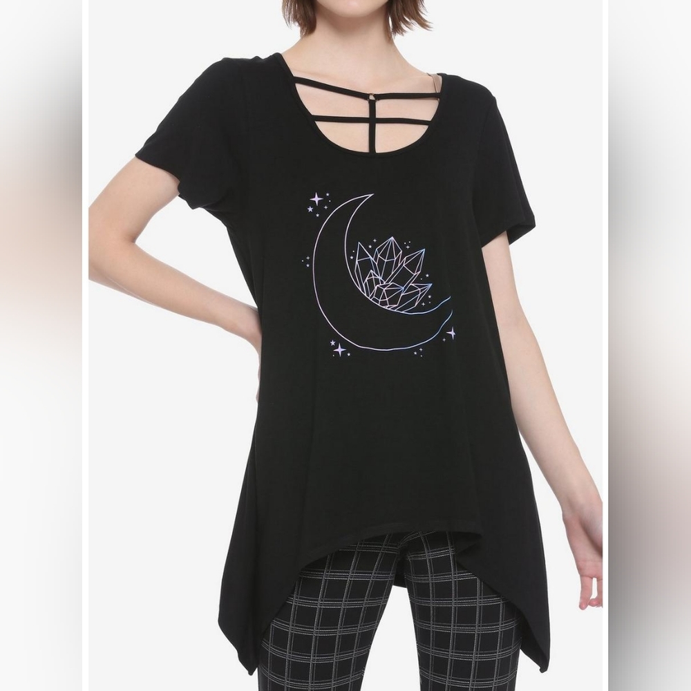 Hot Topic Moon Crystals Shark Bite Strappy Girls Top Jr Large Like New